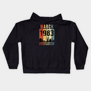 Made In 1983 March 40 Years Of Being Awesome Kids Hoodie